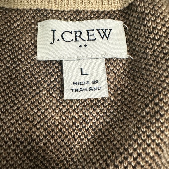 J.Crew Tan and Black Animal Print Sweater size L - Picture 9 of 11